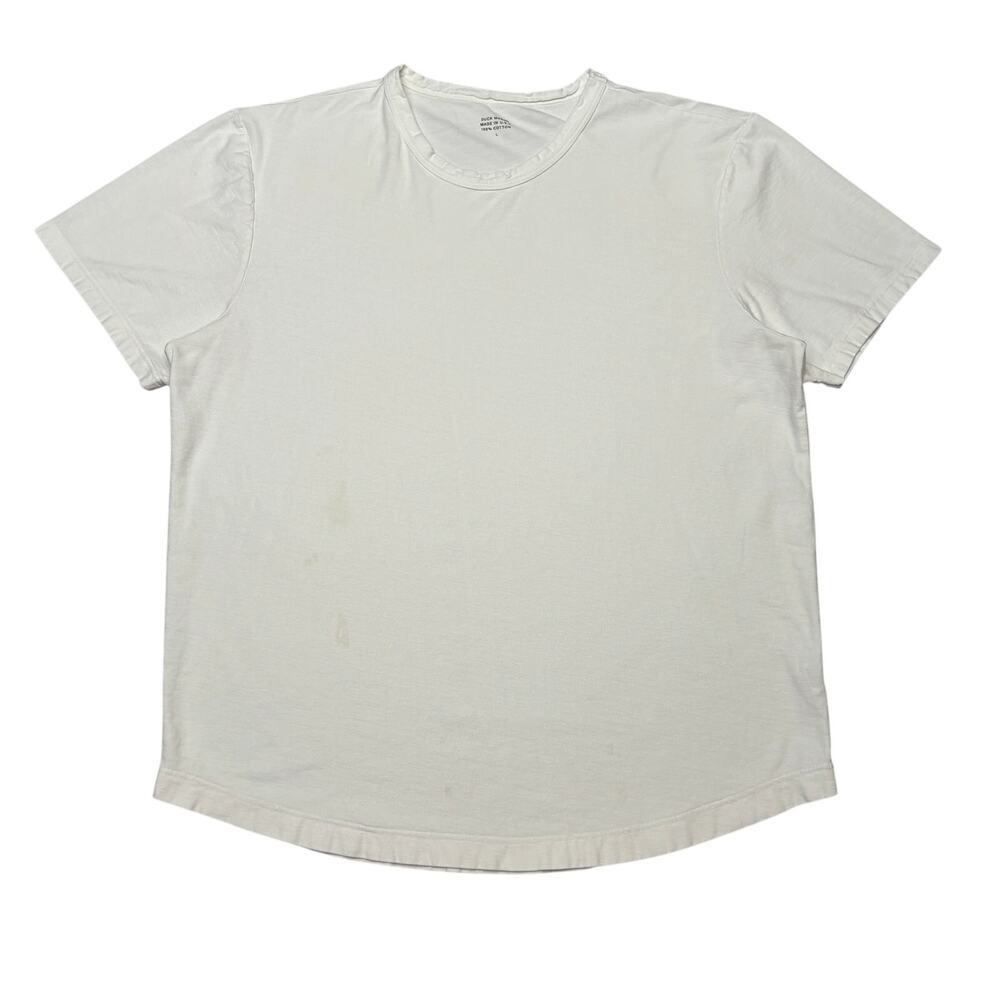 Buck Mason Slub Curved Hem Short Sleeve Shirt Men's Large Quiet Luxury Americana